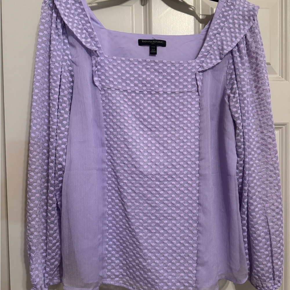 Banana Republic Lavender Sheer Sleeved Blouse
